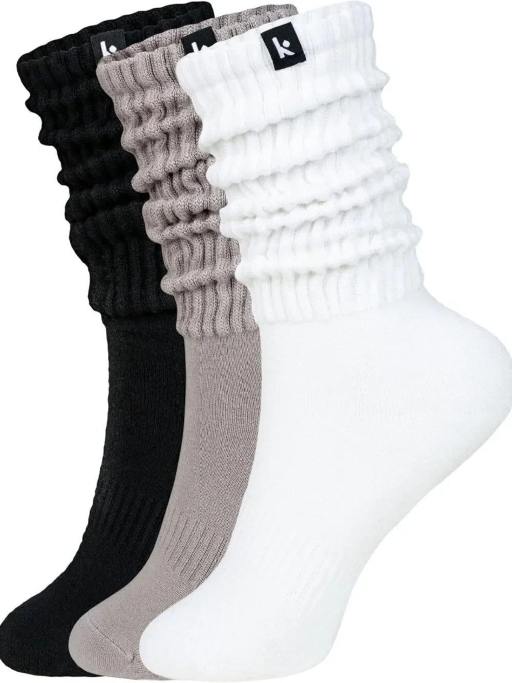 Cozy Slouch Crew Boot Socks for Women - 3 Pairs, Scrunch Style, Perfect for Fall